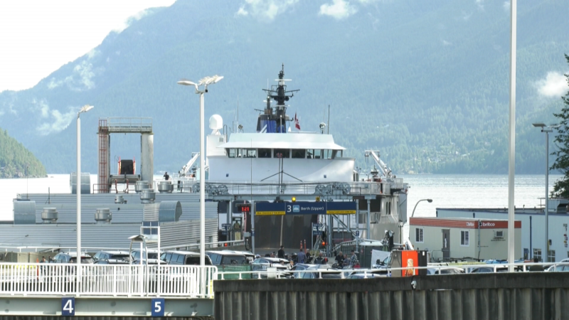 A BC Ferries vessel is seen at the Horseshoe Bay terminal on Tuesday, June 15, 2021.