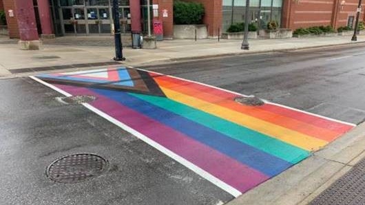 Pride crosswalk vandalized