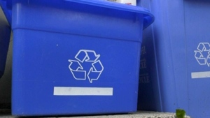 Undated photo of blue recycle boxes (CTV Northern Ontario)