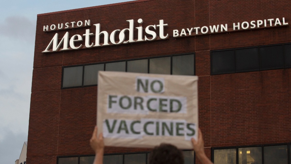 Protesting at Houston Methodist Hospital