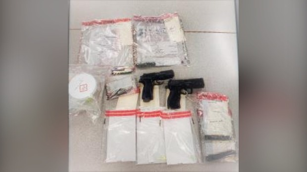 Weapons, drugs seized