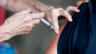 A man receives a COVID-19 vaccine at a clinic at Mother's Brewing Company in Springfield, Mo., on Tuesday, June 22, 2021. (Nathan Papes/The Springfield News-Leader via AP) 