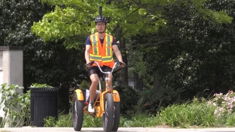 Zhelong Chen is digitally mapping out Kitchener's trails and parks for Google Street View. (June 26, 2021)