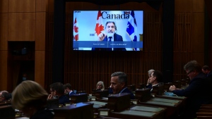 Leader of the Government in the House of Commons Pablo Rodriguez virtually raises a point of order following the President of the Public Health Agency of Canada Iain Stewart being admonished by the Speaker of the House of Commons Anthony Rota in the House of Commons on Parliament Hill in Ottawa on Monday, June 21, 2021. THE CANADIAN PRESS/Sean Kilpatrick 