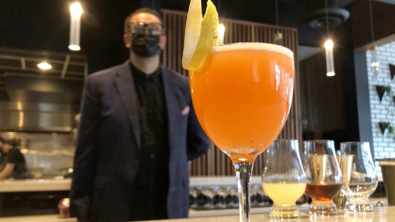 Marty Pineault’s cocktail, 'The Branch' at Mati Ottawa. (Dave Charbonneau / CTV News Ottawa)
