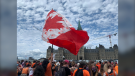 The #CancelCanadaDay rally on Parliament Hill on July 1. (Creeson Agecoutay/CTV News)