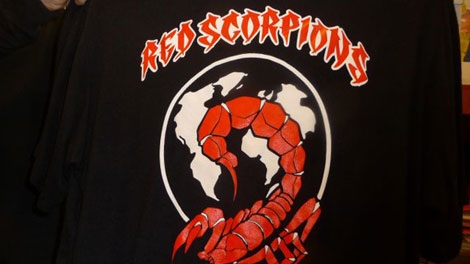 The Abbotsford Police seized a Red Scorpion t-shirt from a known gang member's house on Nov. 12, 2009.