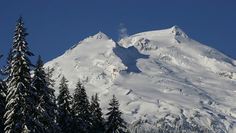 Mount Baker from the Boulder Creek bridge is seen in an image provided by the U.S. Forest Service.