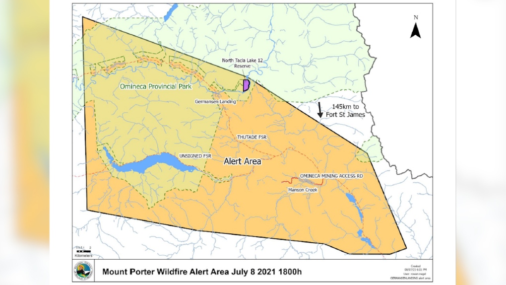 Mount Porter Wildfire map