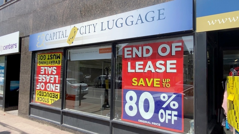 Capital City Luggage is closing Saturday after 36 years in business. Owners Linda and Murray Greenberg said the COVID-19 pandemic was the biggest factor. (Katie Griffin/CTV Ottawa)