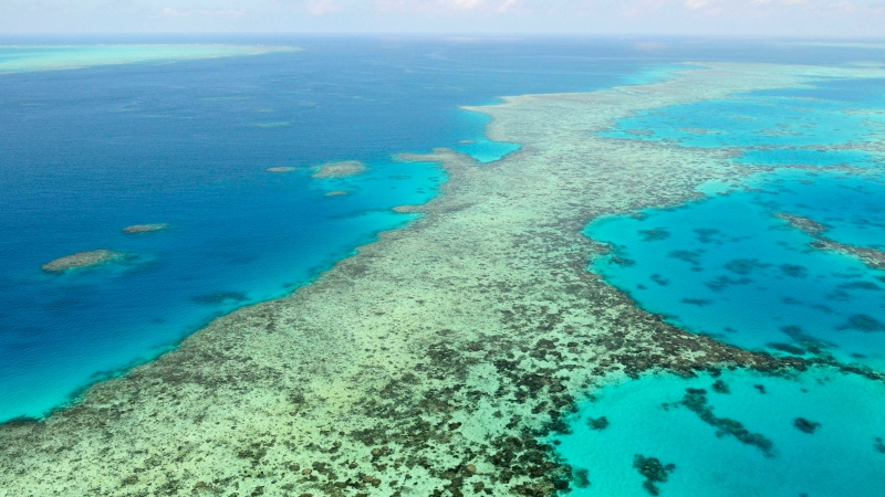 This Dec. 2, 2017, file photo shows the Great Barrier Reef in Australia. (Kyodo News via AP, File) 