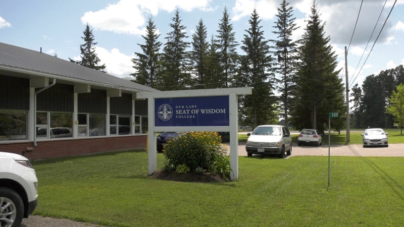 One of the new confirmed cases in Barry's Bay is a staff member at Our Lady Seat of Wisdom College. (Dylan Dyson/CTV News Ottawa)