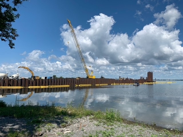 The Wolfe Island Ferry is under construction. (Kimberley Johnson/CTV News Ottawa)