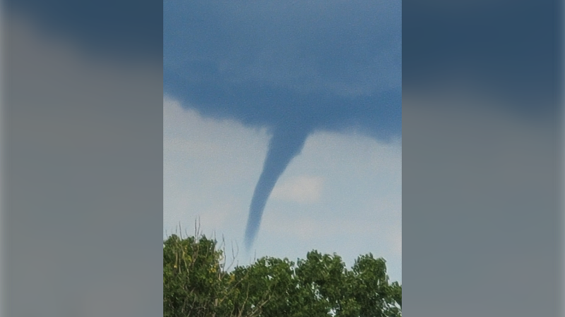 A possible funnel cloud spotted in Albuna near Ruscom, Ont. on Tuesday, Aug 3, 2021. (Viewer submitted: Tanya de Jong)