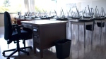 An empty teacher's desk is seen in this generic image of a classroom.  THE CANADIAN PRESS/Jonathan Hayward 