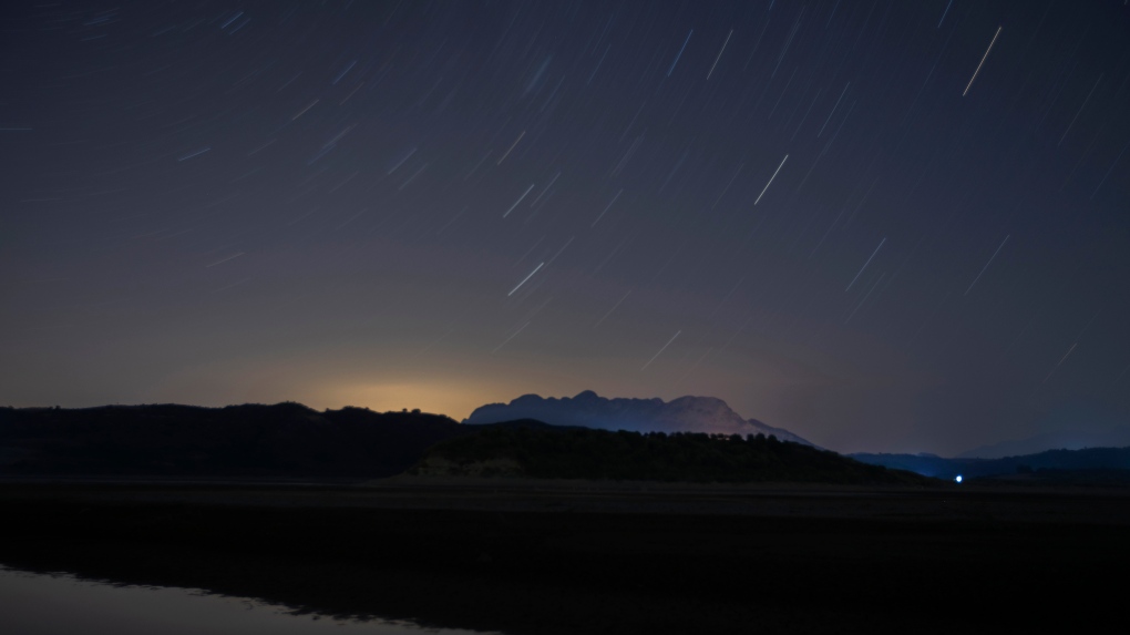 Perseid meteor shower over Greece