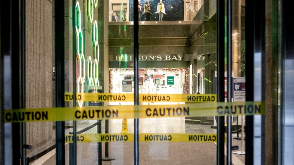 A closed Hudson's Bay department store