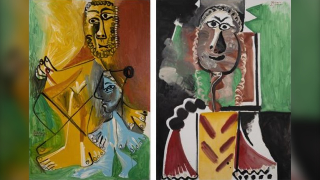 Picasso Homme et enfant and Buste d'homme