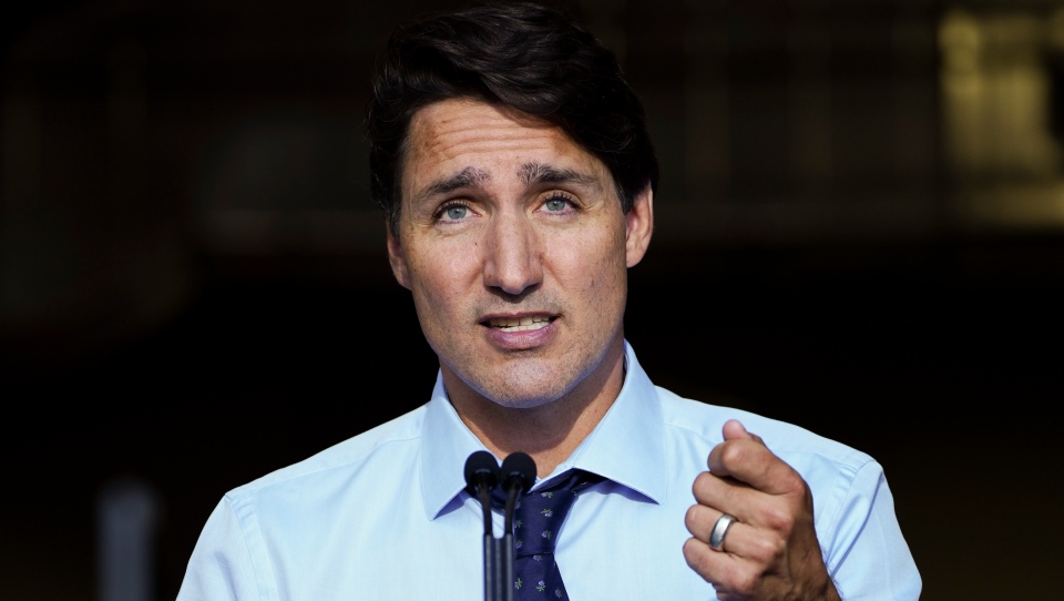 Liberal Leader Justin Trudeau holds an election ca