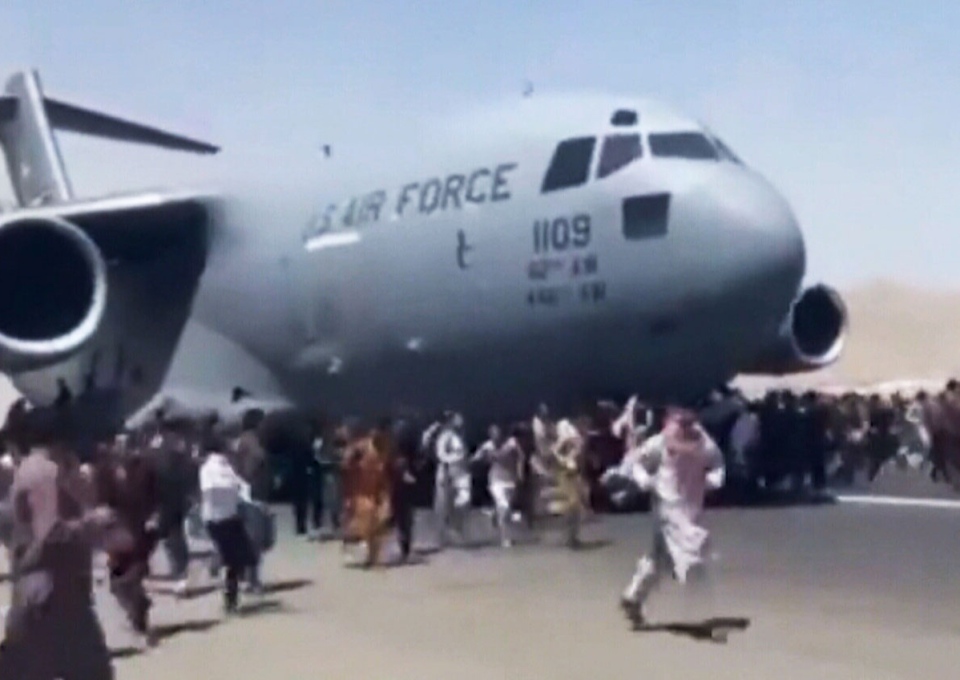 Military plane departs Kabul airport