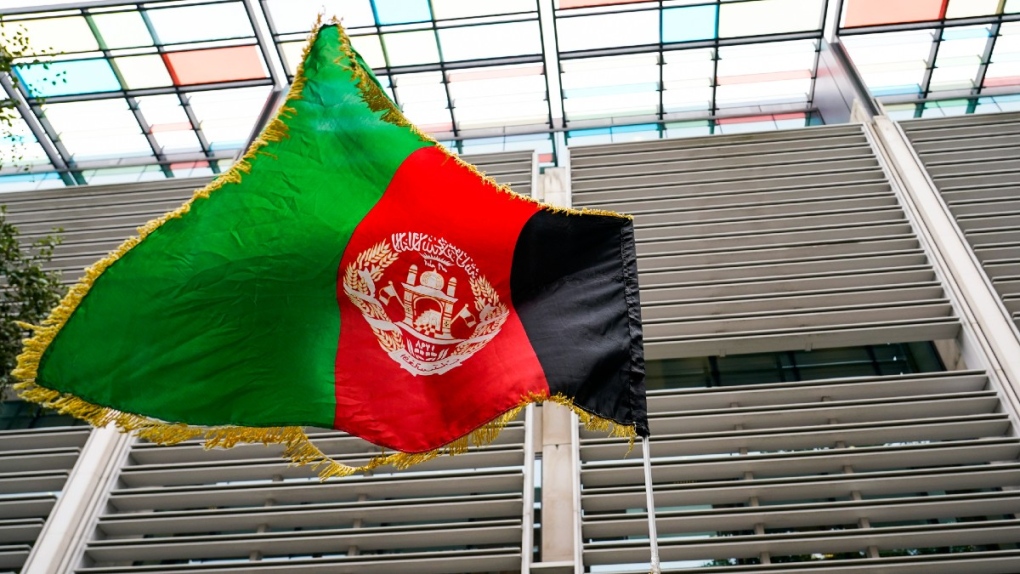 An Afghanistan flag in London