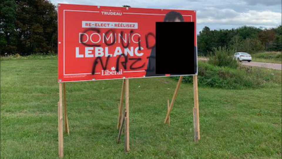 Campaign sign vandalized