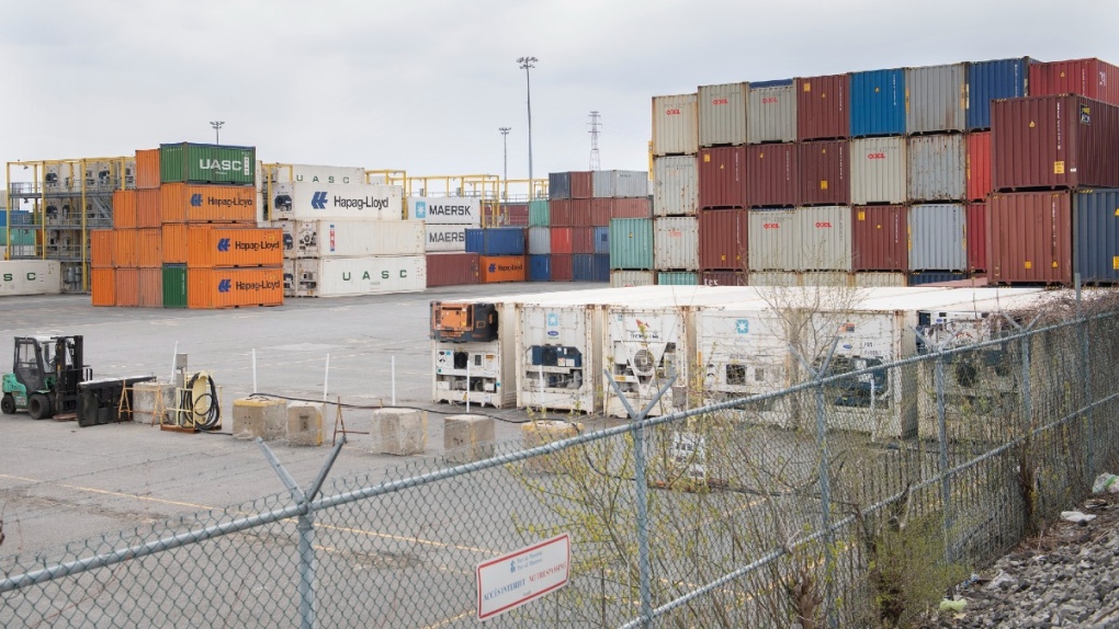 Shipping containers at the Port of Montreal