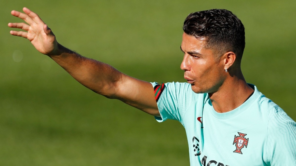 Cristiano Ronaldo training in Oeiras, Portugal