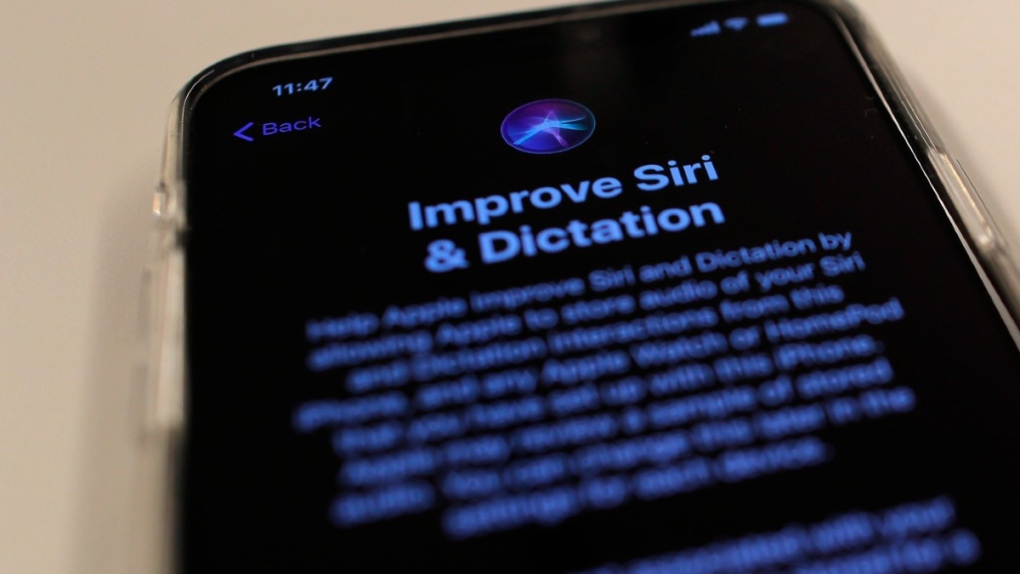 An iPhone displays a notice about Siri