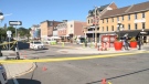 Ottawa police officers investigate an incident in the ByWard Market Saturday, Sept. 4, 2021 that sent one person to hospital. (Mike Mersereau / CTV News Ottawa)