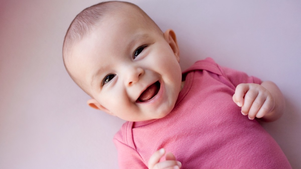 A laughing infant