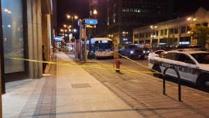 The Winnipeg Police Service is investigating a stabbing on a city bus on Sunday. Sept. 12, 2021. (Dan Timmerman/CTV New)