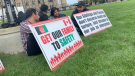 Former Afghan interpreters on Parliament Hill Wednesday called for their relatives to be resettled in Canada. (Jackie Perez/CTV News Ottawa)