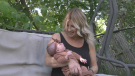 Kaitlin Ward and her newborn daughter Gordie-Rose are seen in this image. (CTV News Toronto)