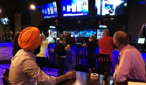 New Democrat supporters in Timmins are eagerly awaiting election results at The Surge Sports Bar. (Sergio Arangio/CTV News)