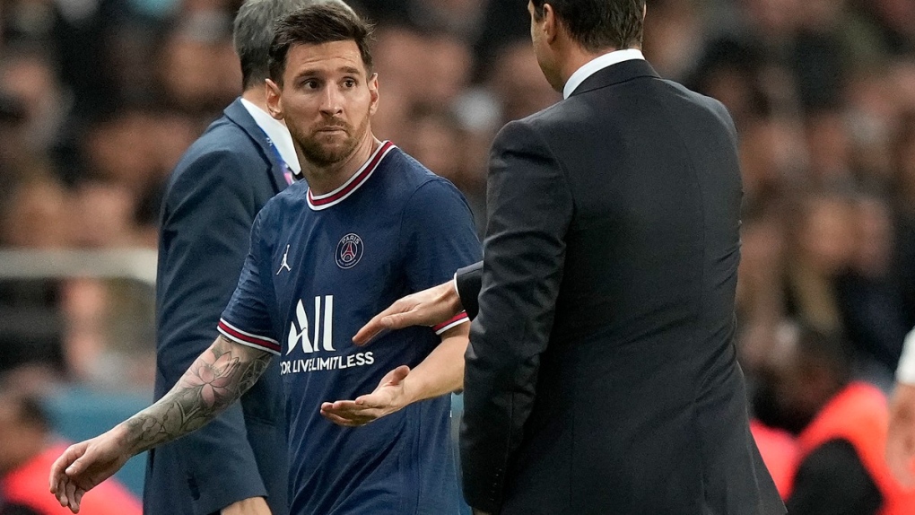 Lionel Messi reacts to being substituted