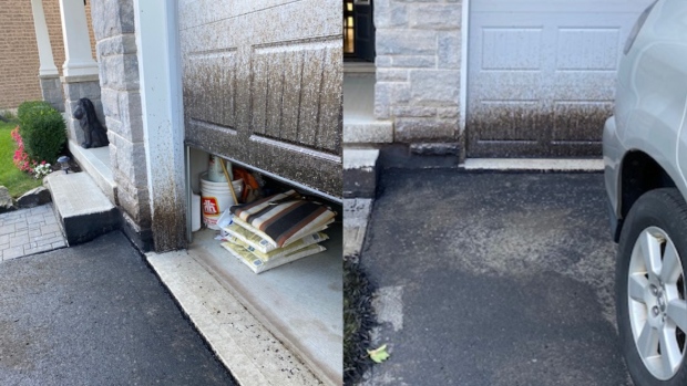 Ontario woman says botched driveway sealing job makes house look like 'bomb exploded'