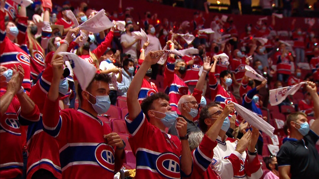 Habs fans at the Bell Centre