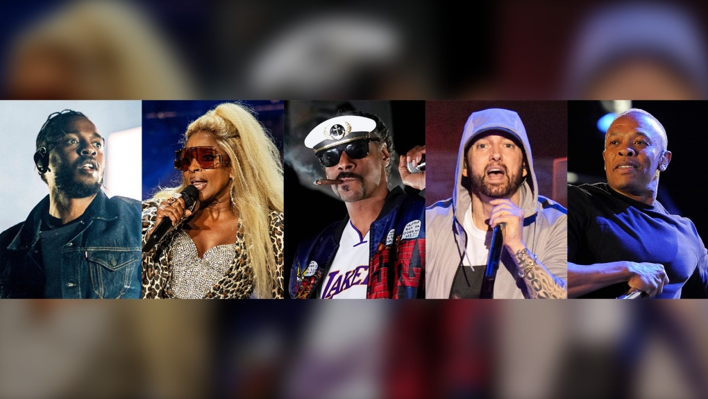 Super Bowl halftime performers: Dre, Snoop, Eminem, Blige, Lamar