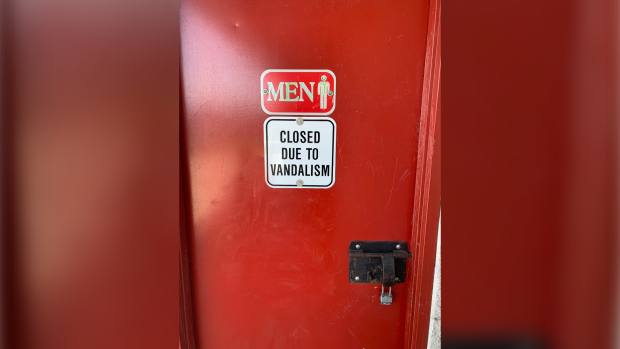 Vandalism shut down a washroom in Captain Wilson park in south Windsor, Ont. (Rich Garton/CTV Windsor)