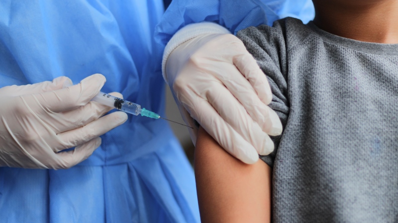 A child gets a vaccine in this undated image. (Shutterstock)