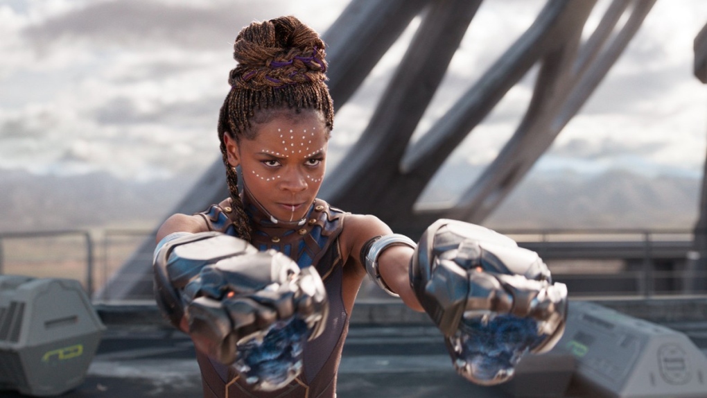 Letitia Wright in a scene from 'Black Panther'