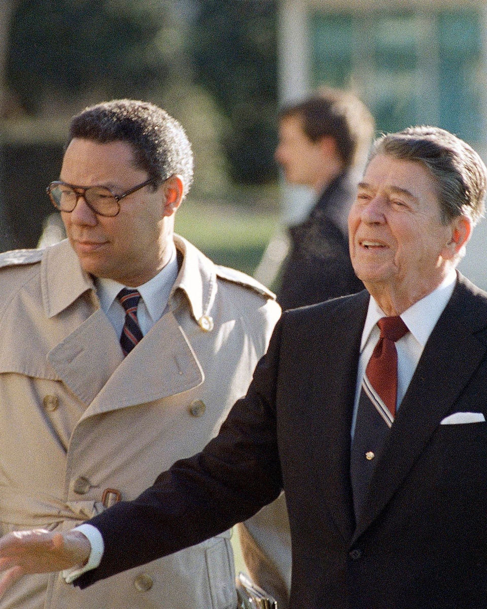 President Ronald Reagan and Powell