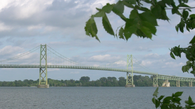 The Ogdensburg-Prescott International Bridge. (Nate Vandermeer/CTV News Ottawa)