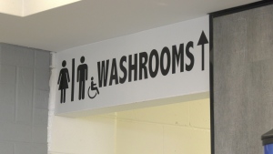 The washroom at the Antrim Truck Stop in Arnprior, Ont. (Peter Szperling/CTV News Ottawa)