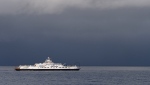 A BC Ferries vessel is seen on a stormy, rainy day. (Shutterstock)