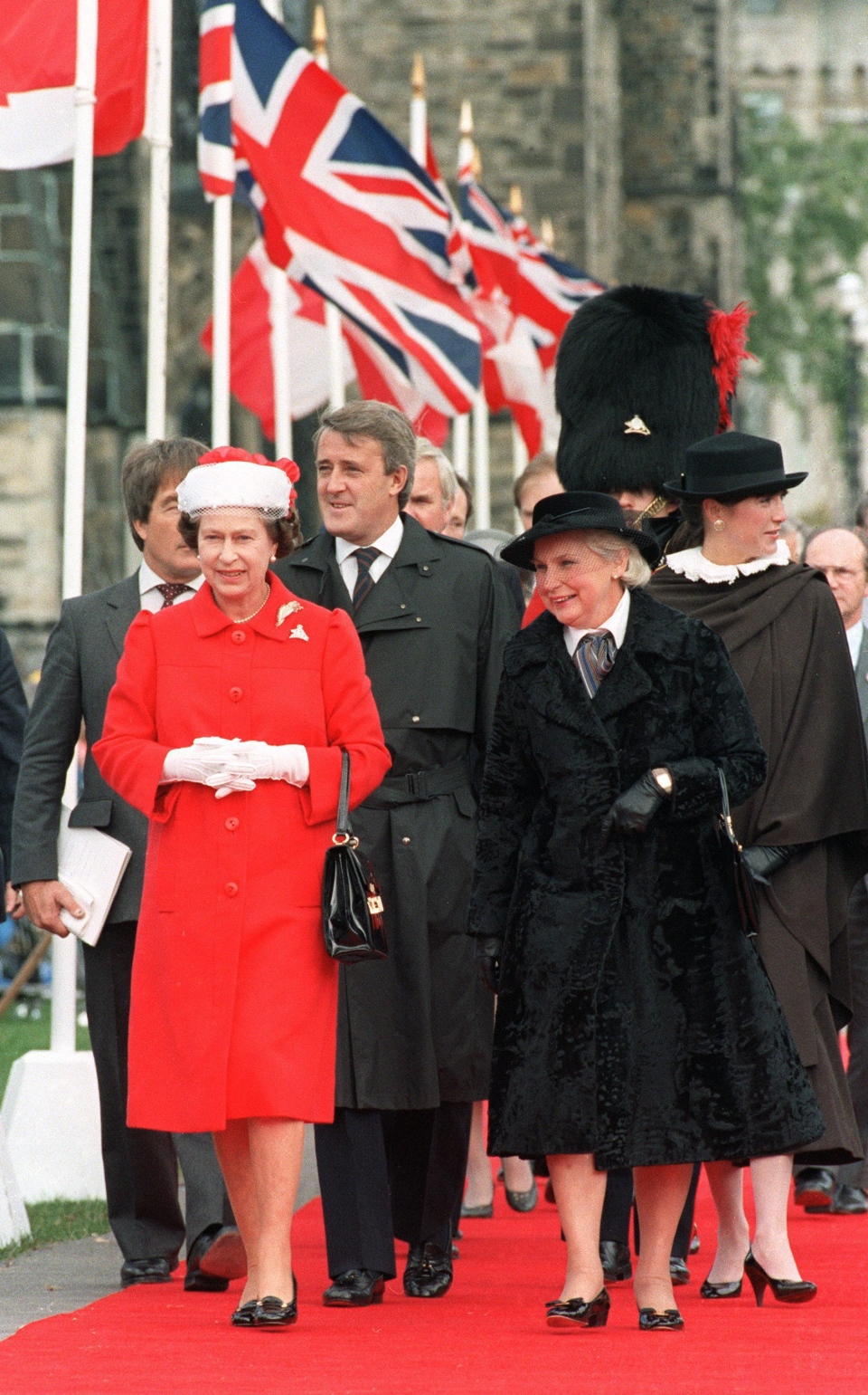 Queen Elizabeth II arrives on Parliament Hill in O