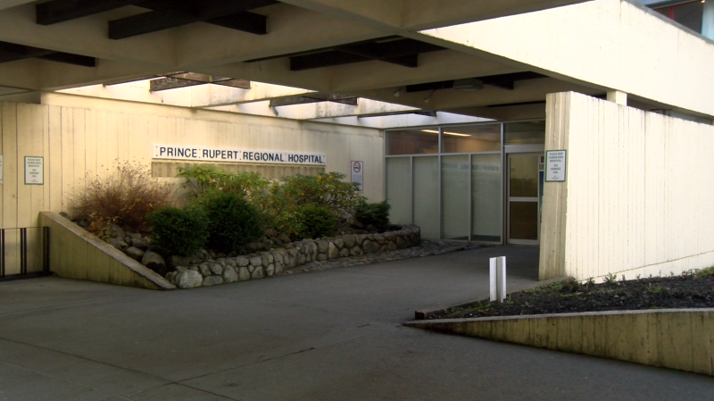 The entrance to the Prince Rupert Regional Hospital.