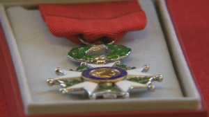 The Legion of Honour medal presented to James Magill in 2018 in Winnipeg. (CTV News Winnipeg)