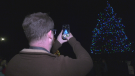 Kanata residents gather to watch the lighting of the Glen Cairn Christmas tree. (Jackie Perez/CTV News Ottawa)